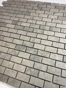 Nova Gray Limestone Mini Brick 1/2X1 Honed Mosaic Tile - Onlinetileshop.com