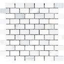 Asian Statuary (Oriental White) Marble 1x2 Polished Mosaic Tile.