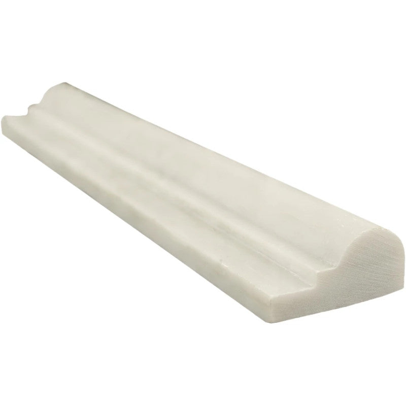 Asian Statuary (Oriental White) Marble 2x12 1 Step Chairrail Polished.