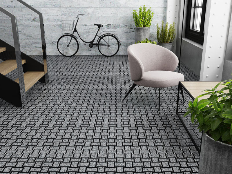 CONTARINI Terrazzo, Dolomite, Black Limestone Mix Mosaic Tile - stoneandtiledepot.com