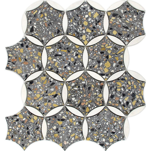 FLUVIALE Terrazzo, Dolomite Mix Mosaic Tile - stoneandtiledepot.com