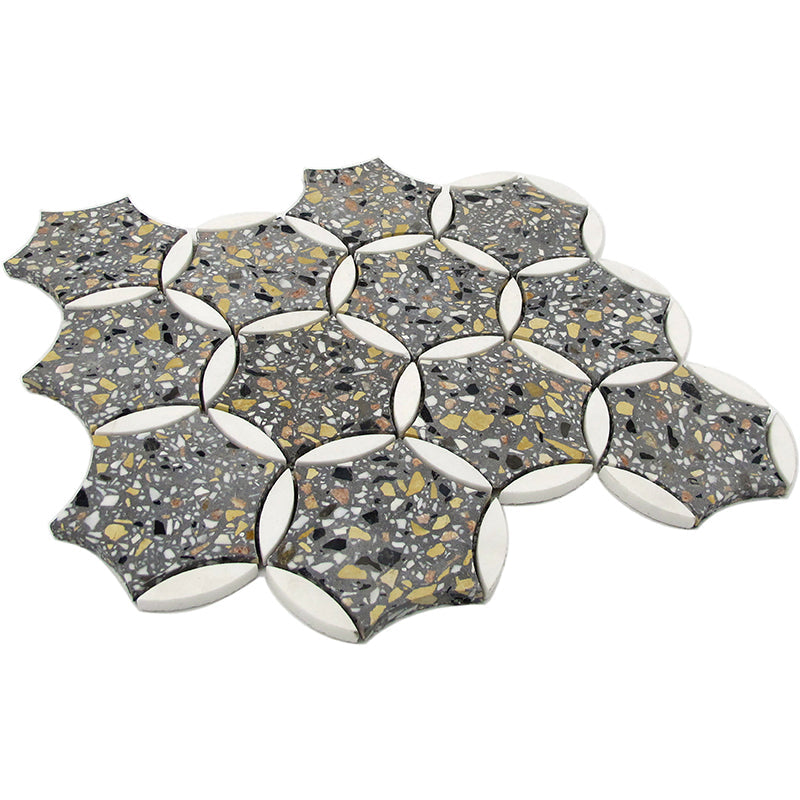 FLUVIALE Terrazzo, Dolomite Mix Mosaic Tile - stoneandtiledepot.com