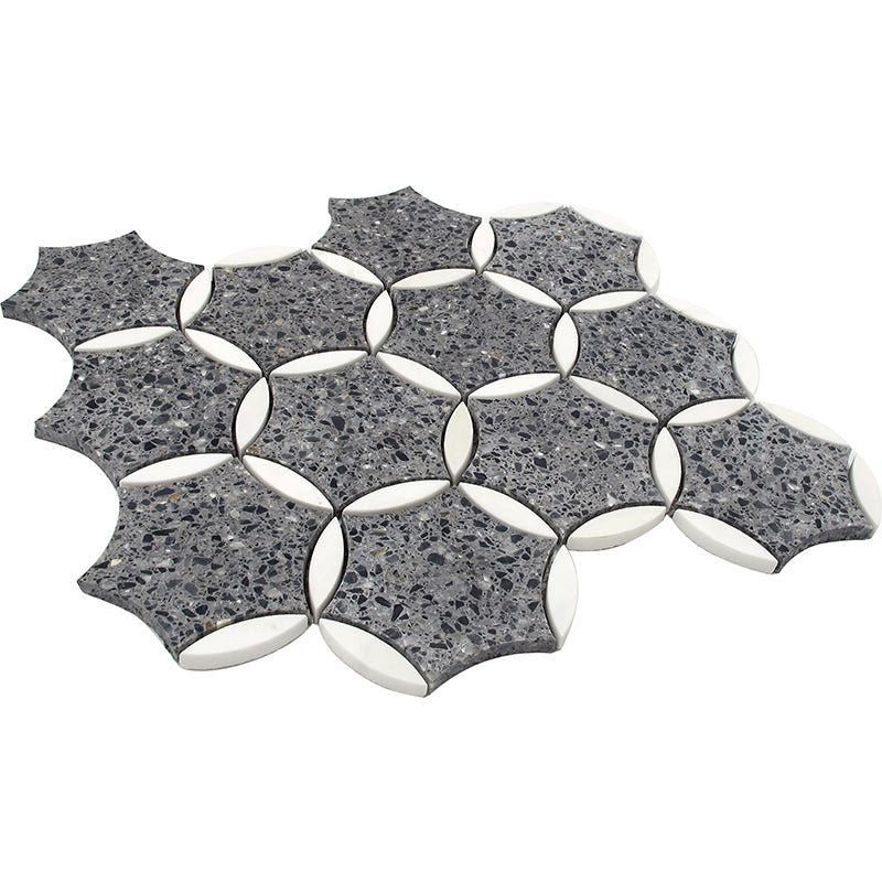 AQUILEIA Terrazzo, Dolomite Mix Mosaic Tile - stoneandtiledepot.com