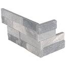 Alaska Gray Multi Finish 6x18 3D Stacked Stone Ledger Corner.