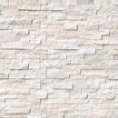 Arctic White 6x24 Stacked Stone Ledger Panel.