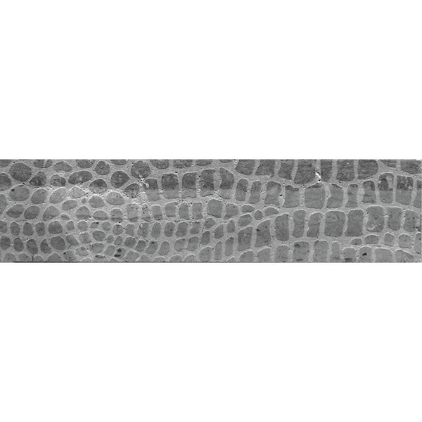 ARTISTIC ETCHED ALLIGATOR SILVER GRAY Limestone Mosaic Tile.