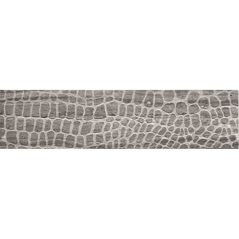 ARTISTIC ETCHED ALLIGATOR WOODEN GRAY Wooden Gray Mosaic Tile.