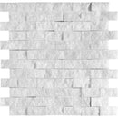 Bianco Caldo Marble 1x2 Split Face Mosaic Tile.