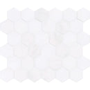 Bianco Lago Marble 2x2 Hexagon Honed Marble Mosaic Tile.