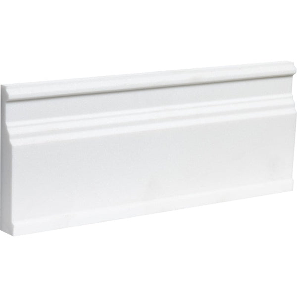 Bianco Lago Marble 5 1/16x12 Polished Baseboard Molding.