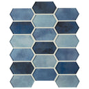 Boathouse Blue Picket Glass Mosaic Tile.