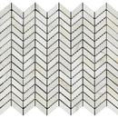Calacatta Gold Marble Mini Chevron Honed Mosaic Tile.