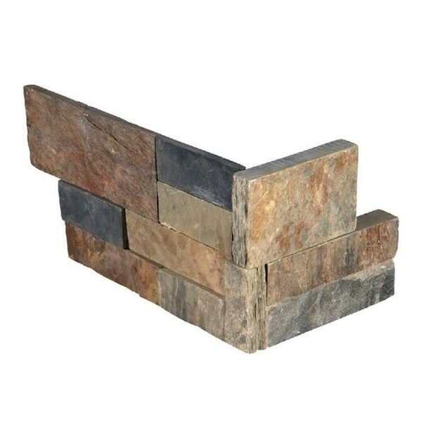 California Gold 6x18 Stacked Stone Ledger Corner.