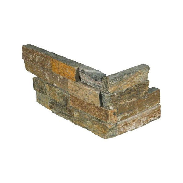 Canyon Creek 6x18 Stacked Stone Ledger Corner.