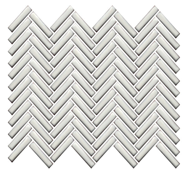Cc Mosaics +antique White 12x12 Herringbone Porcelain Mosaic Tile.