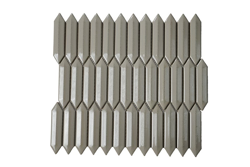 Cc Mosaics +tender Gray 3d Picket 1x4 Porcelain Mosaic Tile.
