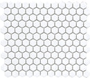 Cc Mosaics White 12x12 Mos. Hexagon 1x1 Porcelain Mosaic Tile.
