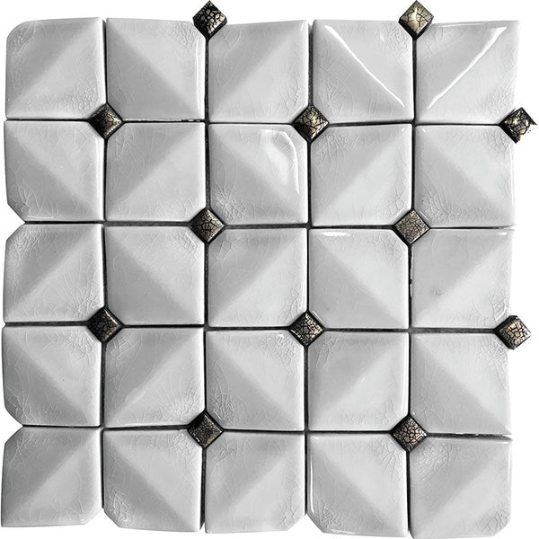 CERAMIQUE WHITE PILLOW ceramic Mosaic Tile.