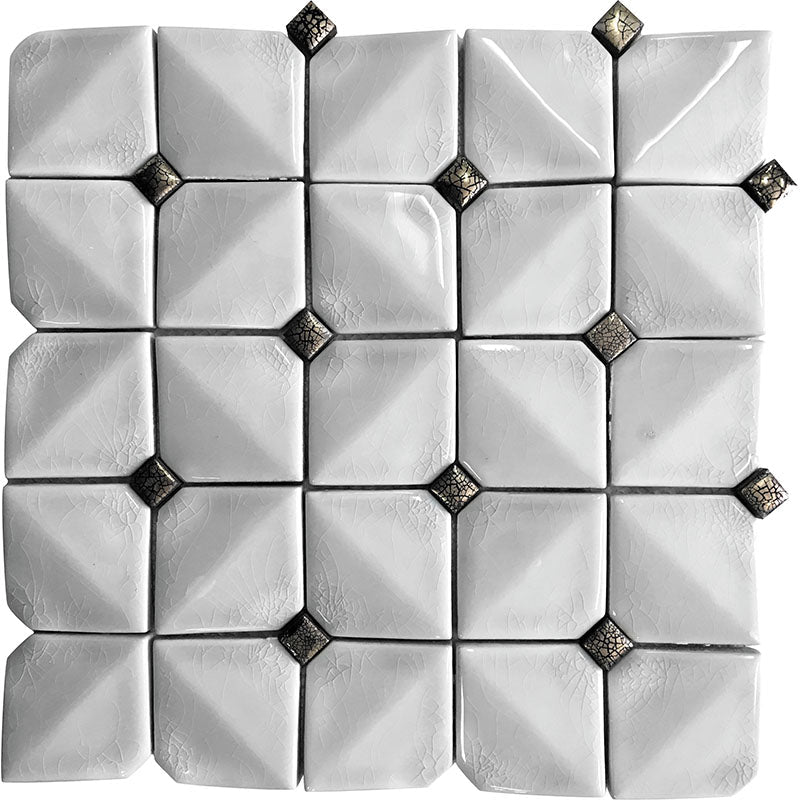 CERAMIQUE WHITE PILLOW ceramic Mosaic Tile.