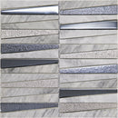 Cityscape Layers Blue Glass, Stone Mosaic Tile.