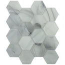 CLOUD 9 GRAY HEx glass Mosaic Tile.