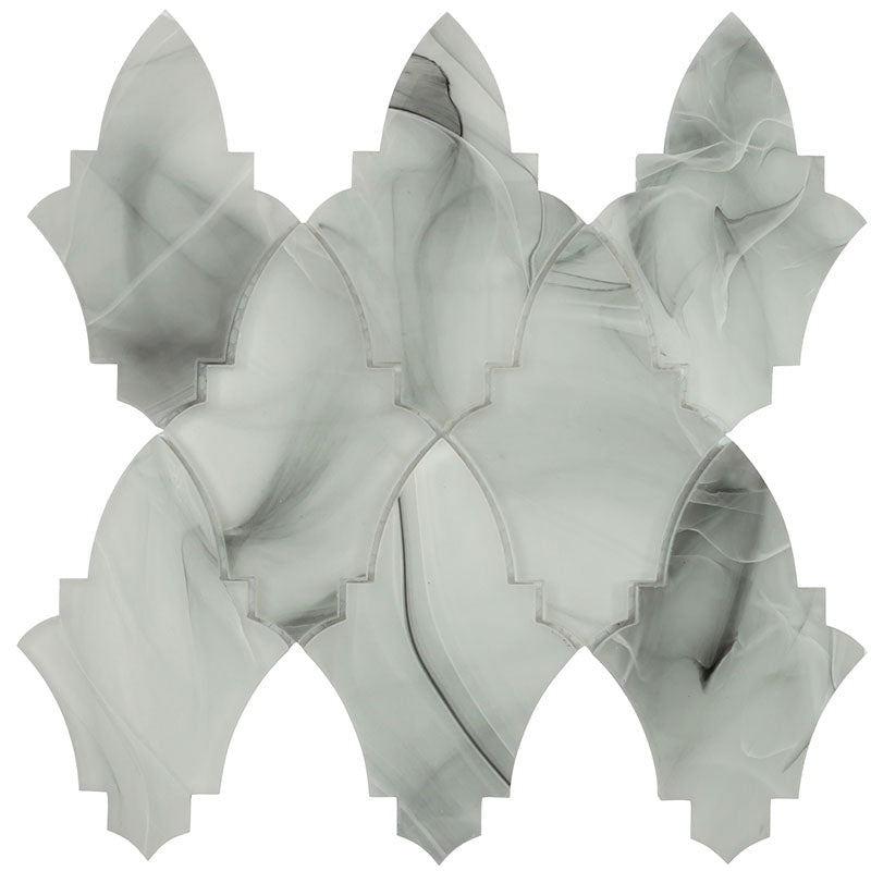 CLOUD 9 GRAY STRATUS glass Mosaic Tile.