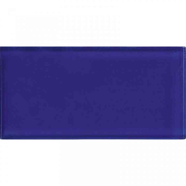 COLOR PALETTE COBALT BLUE GLOSS 3x6 glass Mosaic Tile.