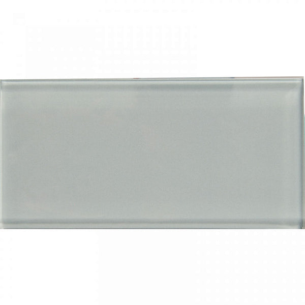COLOR PALETTE GRAY CLOUD GLOSS 3x6 glass Mosaic Tile.