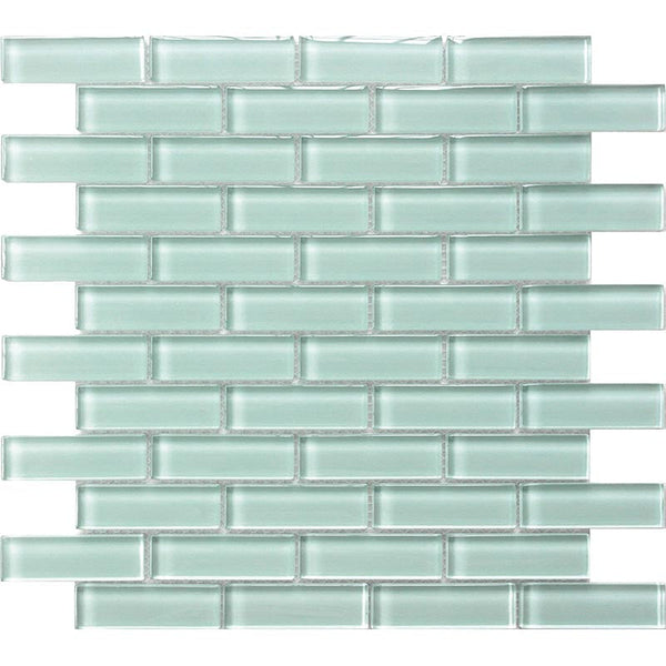 COLOR PALETTE ICE 1x3 BRICK GLOSS glass Mosaic Tile.