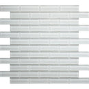 COLOR PALETTE MIRAGE WHITE 1x3 BRICK GLOSS glass Mosaic Tile.