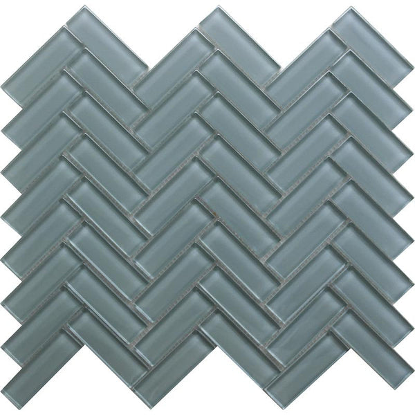 COLOR PALETTE PALE 1x3 HERRINGBONE GLOSS glass Mosaic Tile.