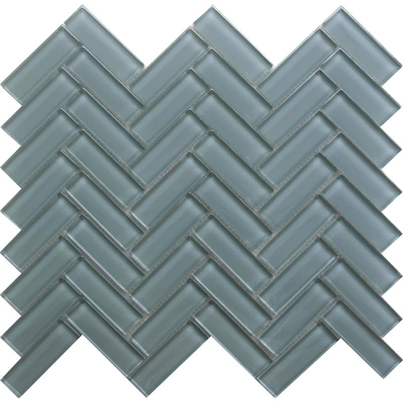 COLOR PALETTE PALE 1x3 HERRINGBONE GLOSS glass Mosaic Tile.