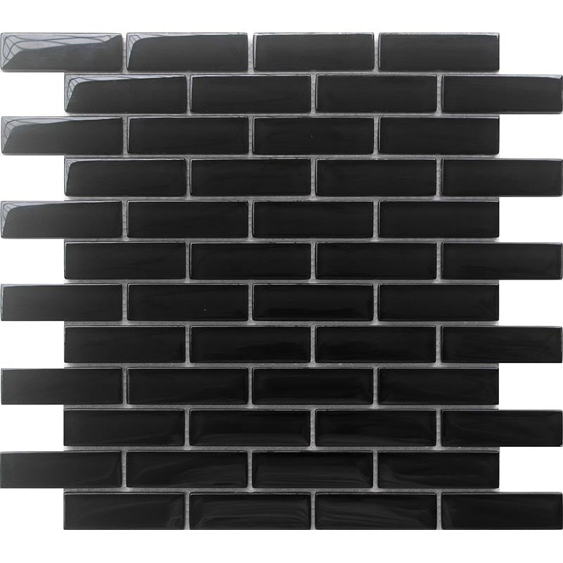 COLOR PALETTE SHADOW 1x3 BRICK GLOSS glass Mosaic Tile.