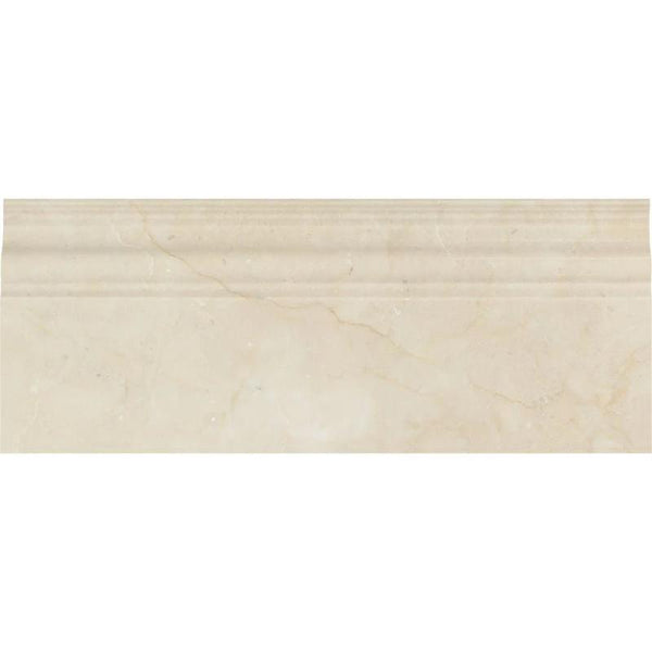 Crema Marfil Marble 4 3/4x12 Polished Baseboard Molding.
