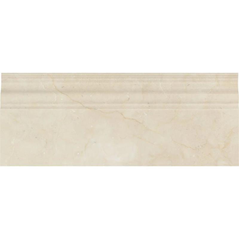 Crema Marfil Marble 4 3/4x12 Polished Baseboard Molding.