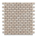 Crema Marfil Marble Polished Mini Brick Mosaic Tile.