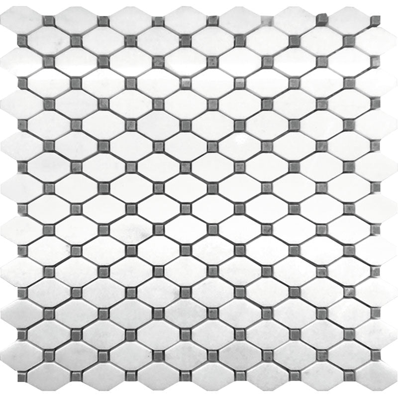 Dc Metro Crystal City Eastern White / Bardiglio Nuvolato Mosaic Tile.
