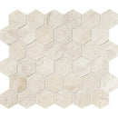 Royal Beige Marble 2x2 Hexagon Polished Marble Mosaic Tile.