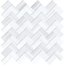 Dolomite Pearl Marble 1x2 Herringbone Polished Mosaic Tile.