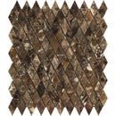 Emperador Dark Marble Polished 1x2 Diamond Mosaic Tile.