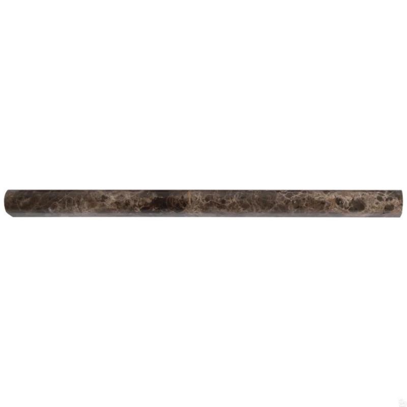 Emperador Dark Spanish Marble 3/4x12 Pencil Liner Polished.