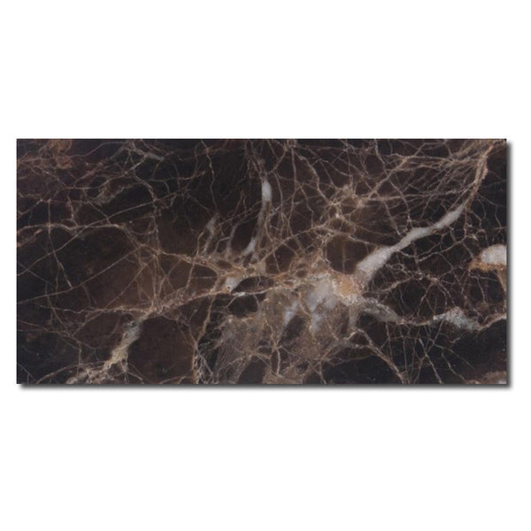 Emperador Dark Spanish Marble 3x6 Polished Tile.