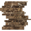 Emperador Dark Spanish Marble Random Insert Polished Mosaic Tile.