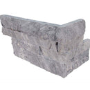 Glacial Gray Marble 6x18 Stacked Stone Ledger Corner.