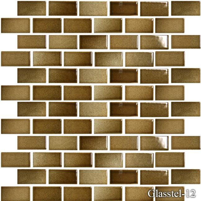 Glasstel Amber 1x2 Pool Tile Series.