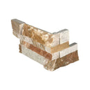 Golden White 6x18 Stacked Stone Ledger Corner.