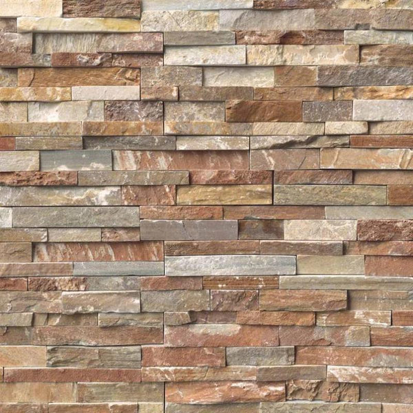 Golden White 6x24 Stacked Stone Ledger Panel.