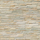 Honey Gold 6x24 Pencil Stacked Stone Ledger Panel.