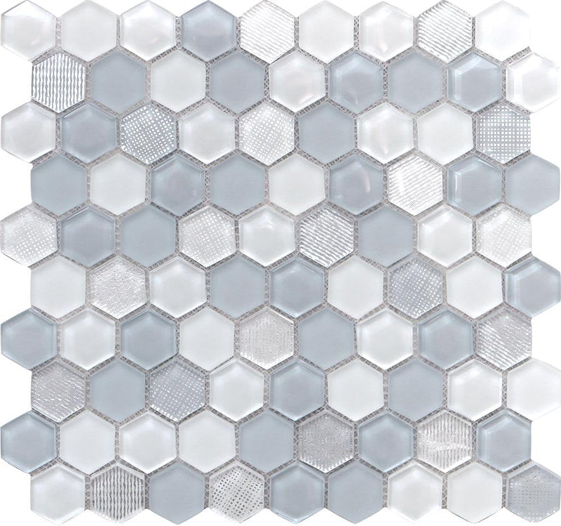 ICELAND REYKJAVIK HEx Glass Mosaic Tile.