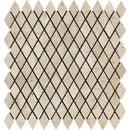 Ivory Travertine Tumbled 1x2 Diamond  Mosaic Tile.